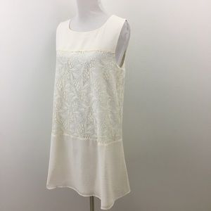 Cupcakes & Cashmere | Lacey Cream Shift Dress